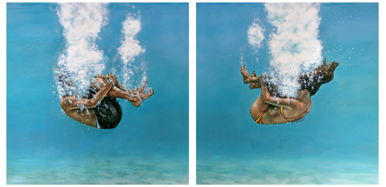 アート・デザイン・音楽 WATERSIDES Plunging Through It All, Diptych — Eric Zener Studio